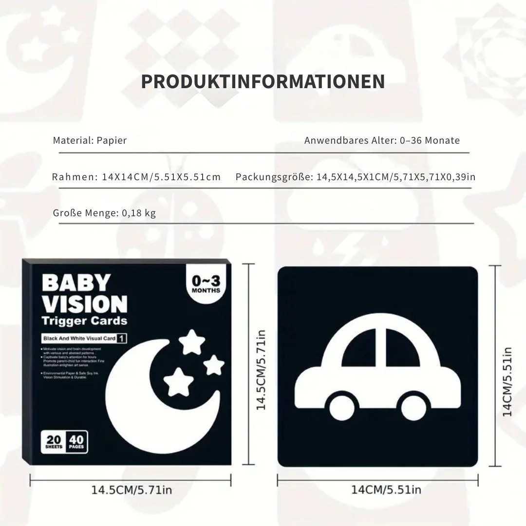Baby's Erste Schwarz-Weiß-Bildkarten