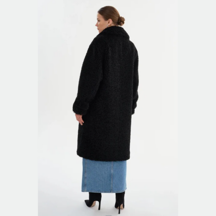 Fleecejacke für den kalte Tage - Stilvolle Lange Mantel mit Stehkrage für Damen