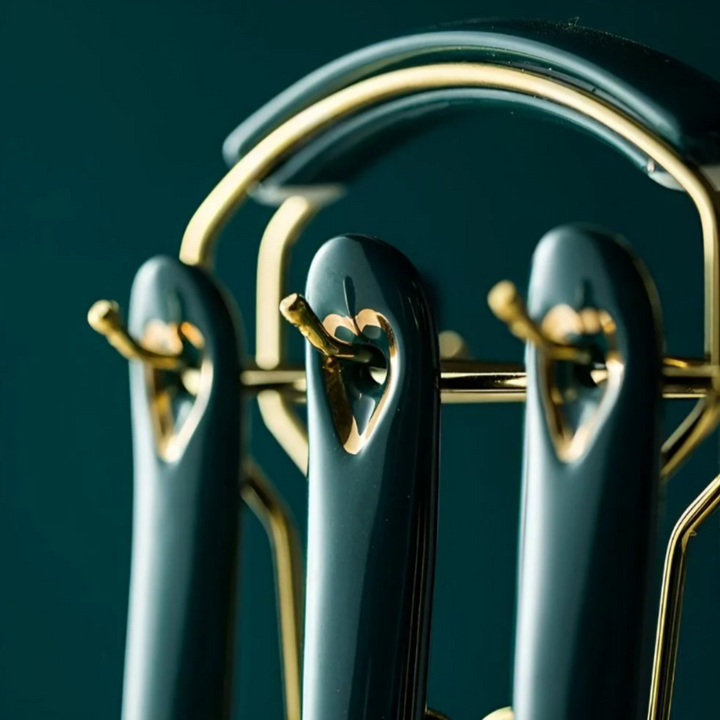 Golden Edelstahl Küchenutensilien-Set | Premium Kochbesteck mit Aufbewahrungsständer