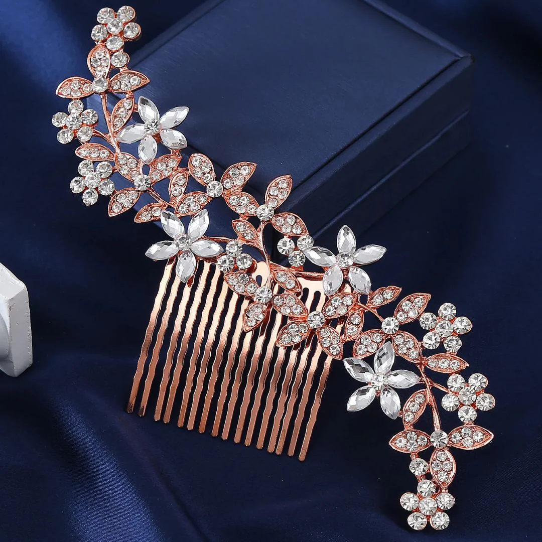 Melanie Haarkamm Oktoberfest | Elegante Damen Haarspange mit Kristallblüten