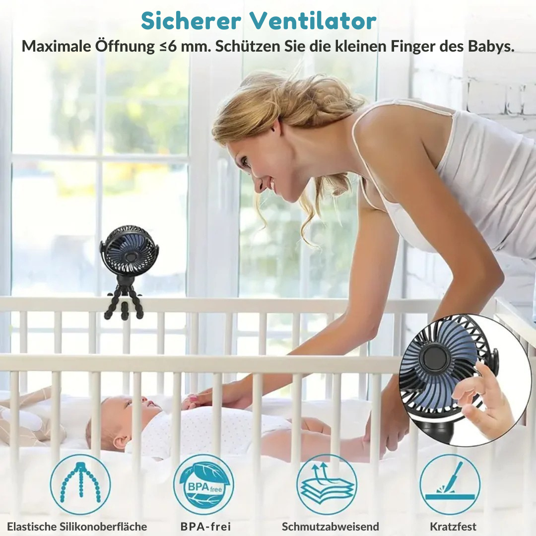 Kinderwagen Ventilator | Kühlung unterwegs an warmen Sommertagen