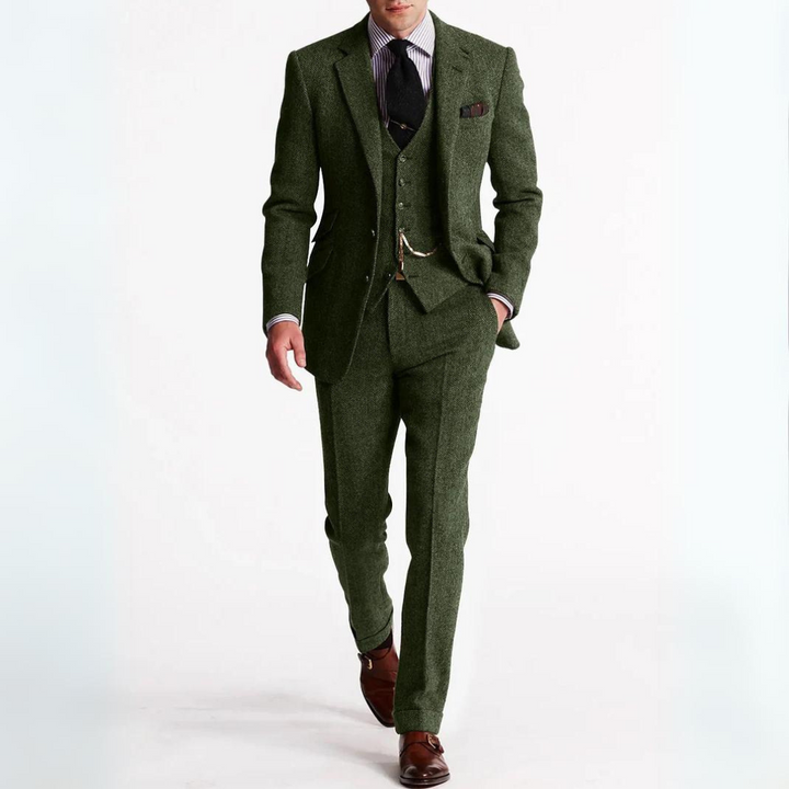 Erik 3-teiliges Set für Herren | einem schlichten Business-Blazer, einer Weste und Hose