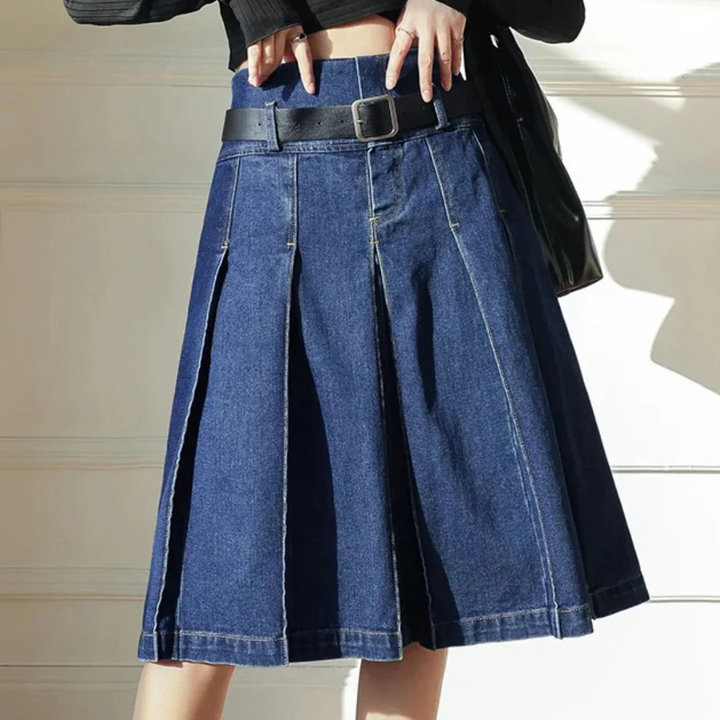 Stefanie Jeansrock Oktoberfest | Moderner Damen Denim Rock mit Falten