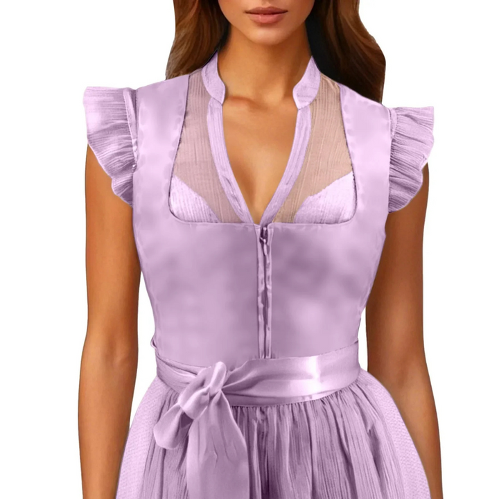 Marie Oktoberfest Bluse | Trachten-Bluse mit Rüschen und Schleife für Damen