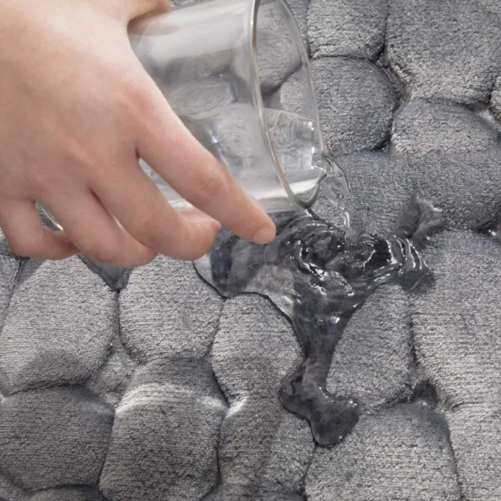 Rutschfeste Badematte mit Steinmuster | Weich, saugfähig & schnell trocknend