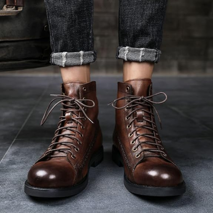 Franz Trachtenstiefel | Robuste Oktoberfest Schnürstiefel aus Leder für Herren