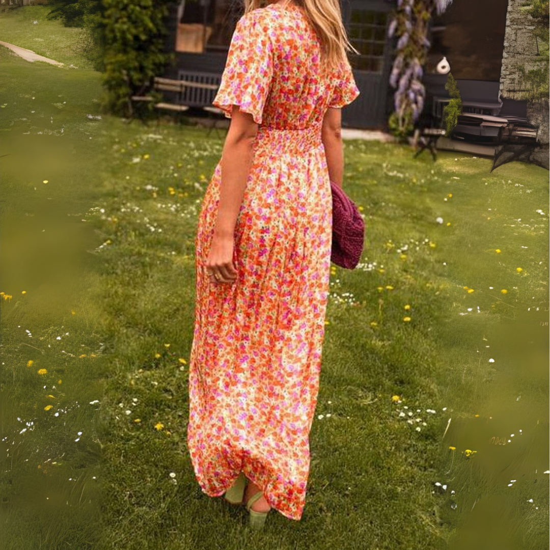 Sommerkleid für Damen - Elegantes Maxikleid mit Blumenmuster
