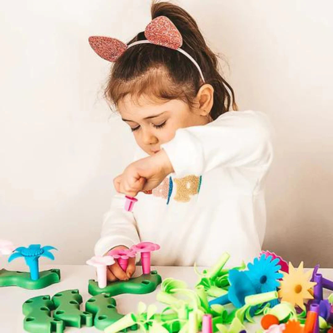 Blumengarten | Montessori Bauset mit Blumen