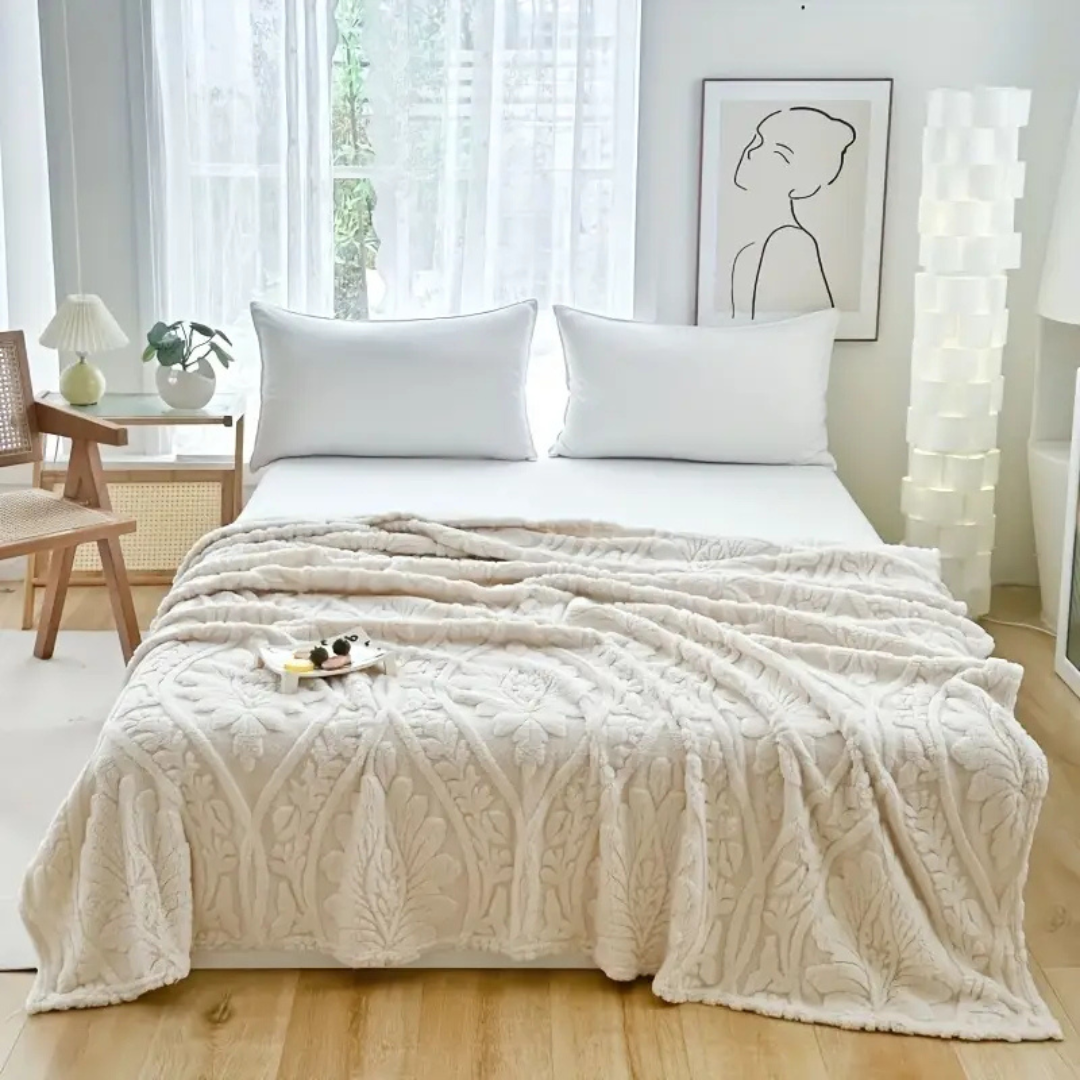 Paris Weave Jacquard Fleece-Decke | Französische Kuscheldecke mit geometrischem Muster