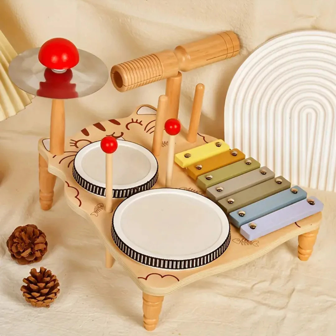 Kindertrommel-Set aus Holz | Musikinstrumente für Kinder