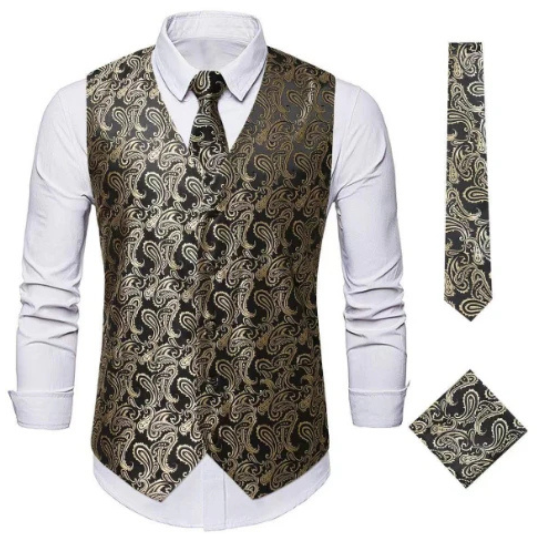 Heinrich Anzugweste Oktoberfest | Elegante Herren Weste mit Paisley-Muster
