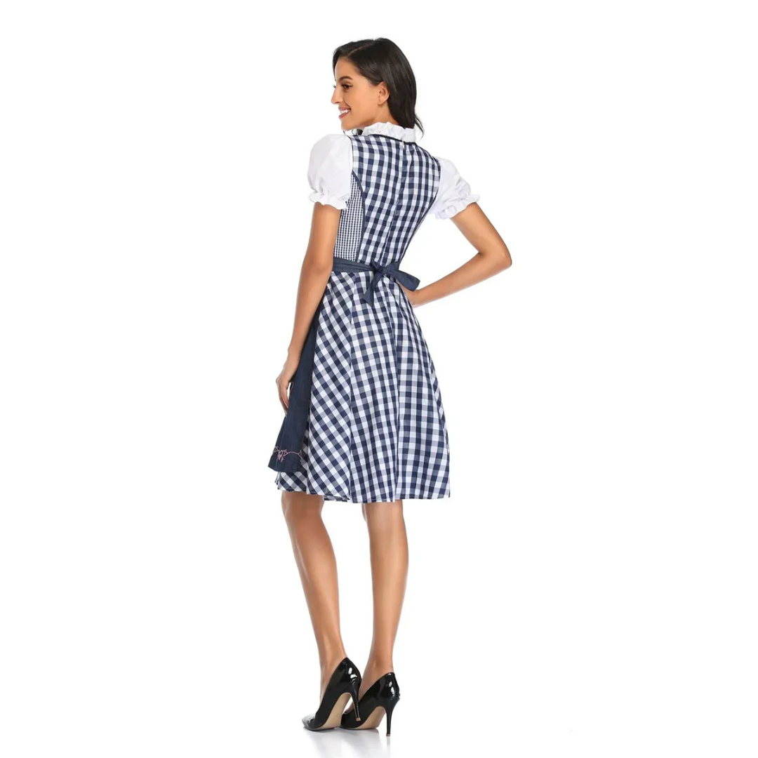 Lisa Dirndl Oktoberfest | Traditionelles Damen Dirndl mit kariertem Mieder