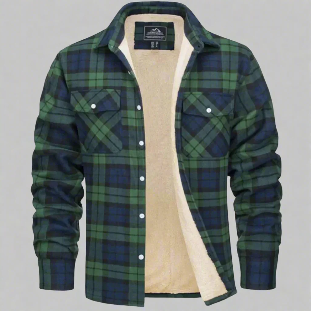 Herren Winterjacke | Gefüttert & kariert für kalte Jahreszeiten