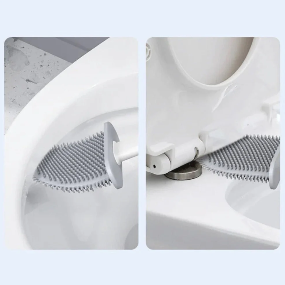 Clean Silikon-Toilettenbürste | Premium WC-Bürste mit Wandhalterung und antibakterieller Oberfläche