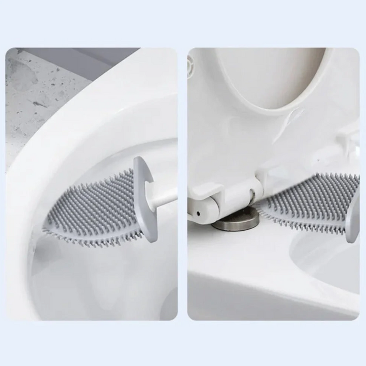 Clean Silikon-Toilettenbürste | Premium WC-Bürste mit Wandhalterung und antibakterieller Oberfläche