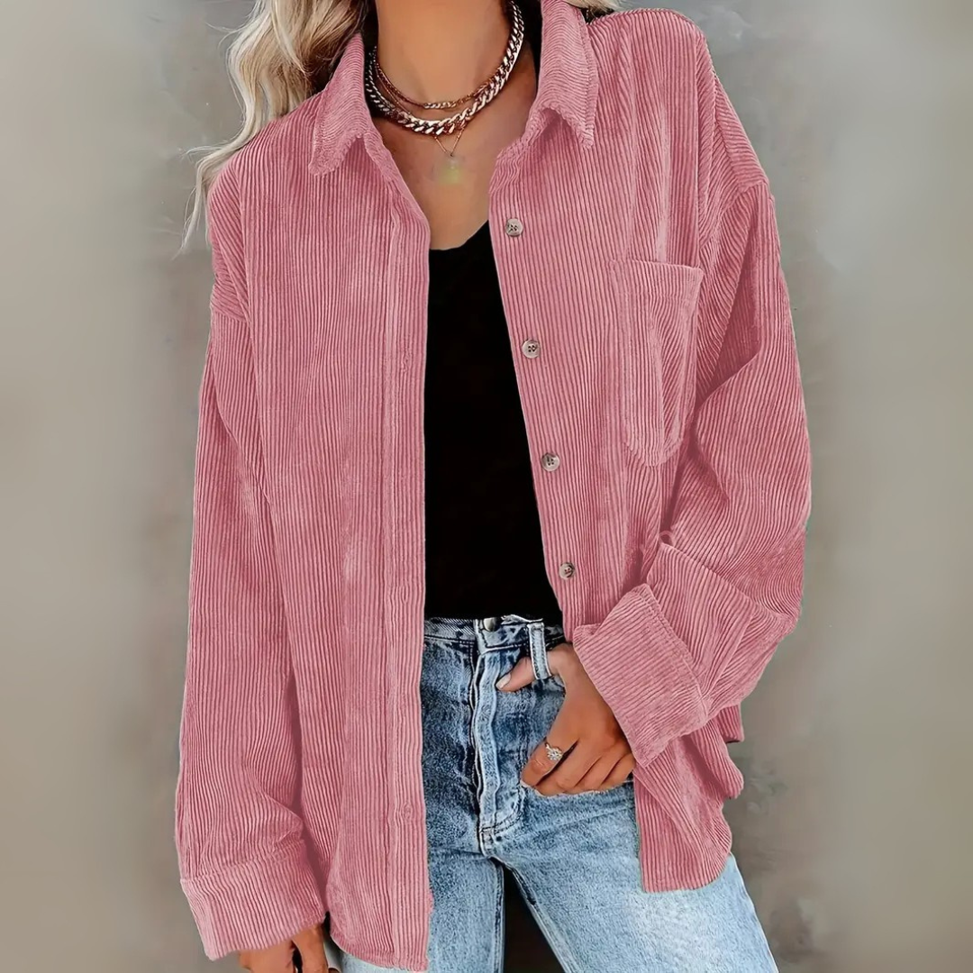 Cordhemd für den Herbst - Stilvolle Rippenflanell Hemdbluse für Damen