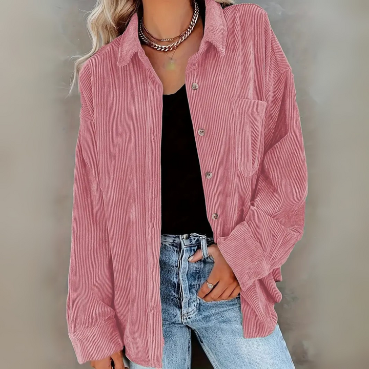 Cordhemd für den Herbst - Stilvolle Rippenflanell Hemdbluse für Damen
