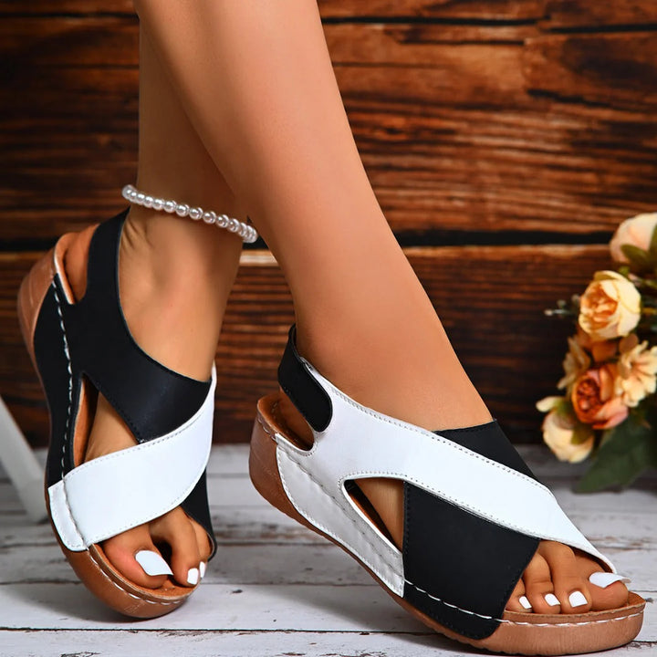 Ultrabequeme Orthopädische Sandalen - Damen Sandalen Keilabsatz Plateau Sandaletten