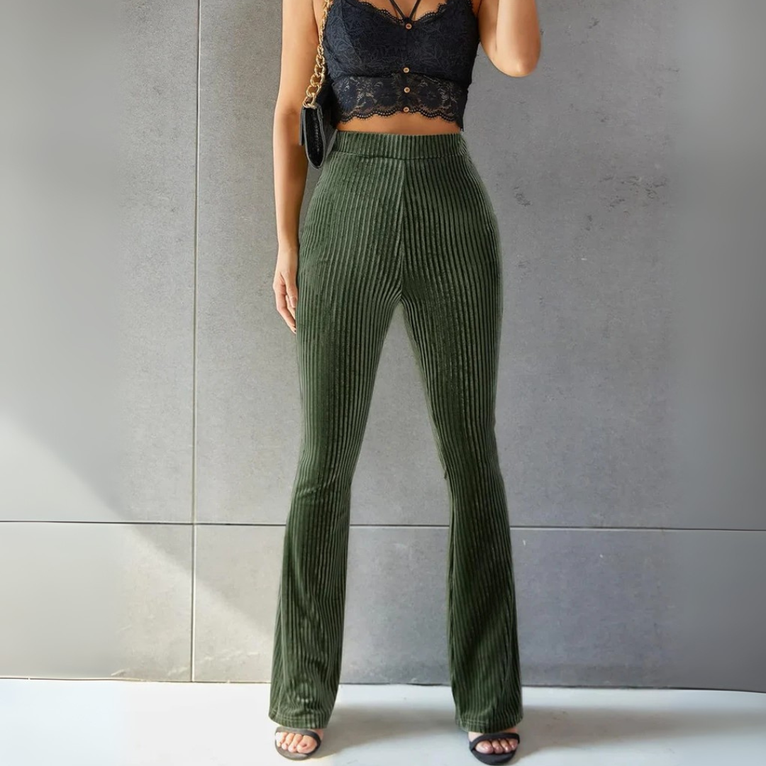 Cordhose für den Herbst - Stilvolle 3/4-Hose mit hoher Taille für Damen