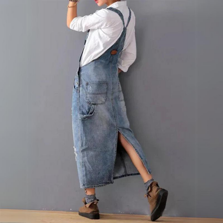 Lina Jumpsuit | Damen Denim Einteiler mit modischem Rückenschlitz