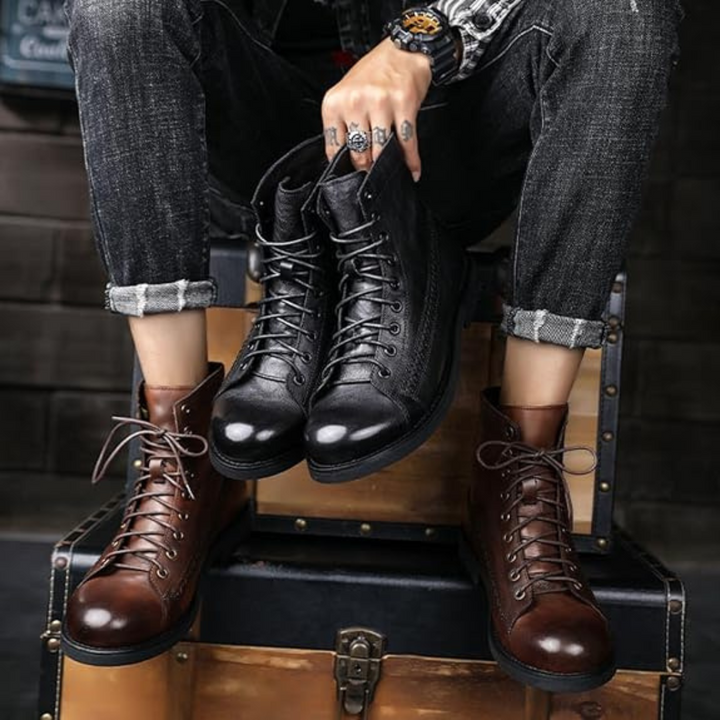 Franz Trachtenstiefel | Robuste Oktoberfest Schnürstiefel aus Leder für Herren