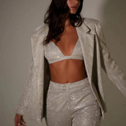 Mila Glitter Set | Damen Glitter Set mit Blazer und passender Hose