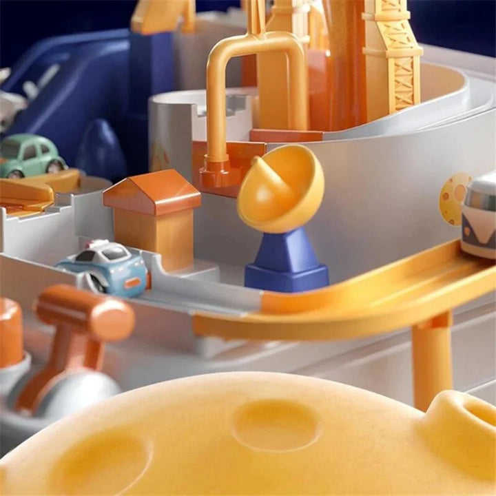 Lernspiel Rennstrecke | Montessori Weltraum-Abenteuer Bahn Universum