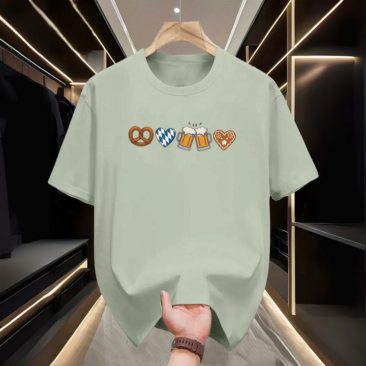 Gerhard Oktoberfest T-Shirt | Minimalistisches Bierfest Shirt mit Symbol-Reihe für Herren