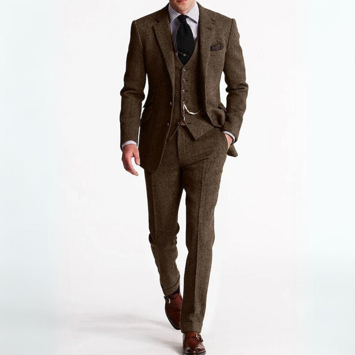 Erik 3-teiliges Set für Herren | einem schlichten Business-Blazer, einer Weste und Hose