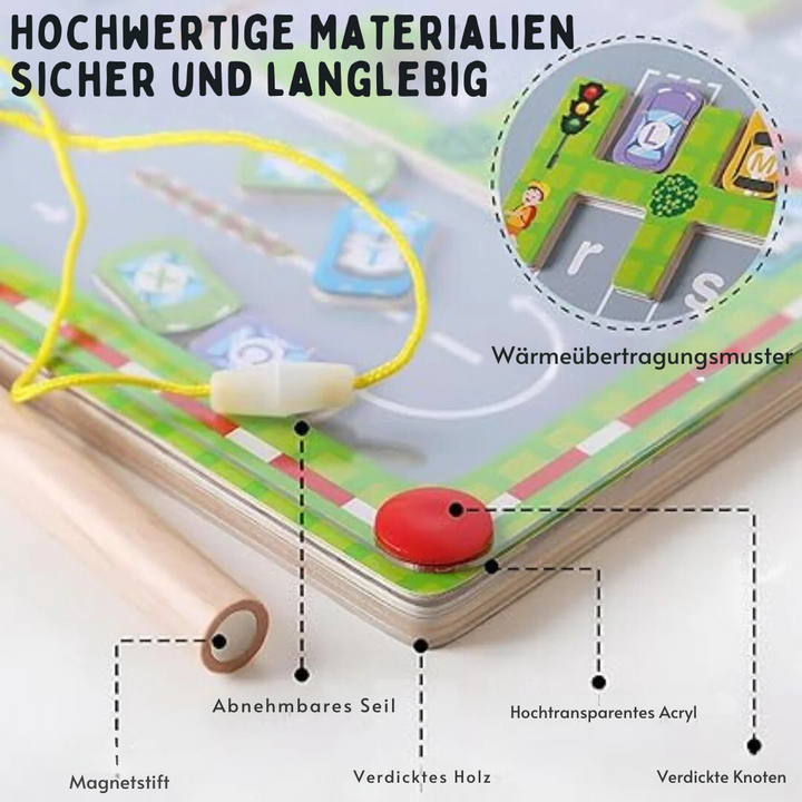 Magnetisches Alphabet-Labyrinthbrett | Lehrreich und Spaßig