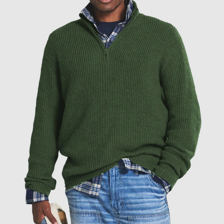Troyer für den Herbst - Business Casual Strick-Pullover mit Reißverschluss für Herren