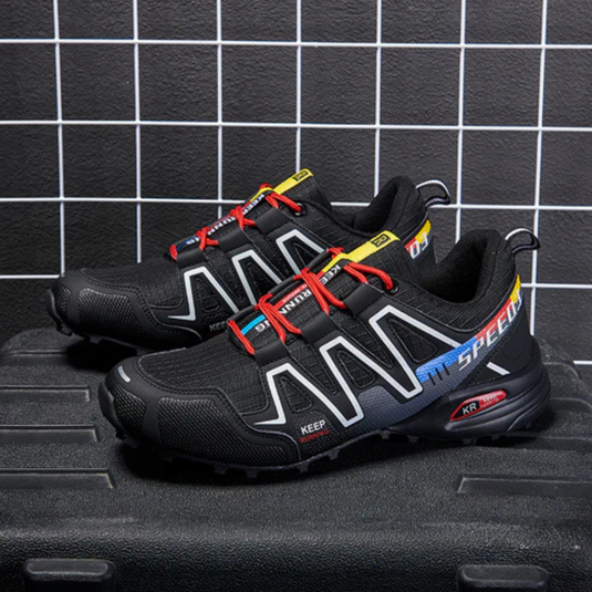 Herren Bergschuhe | Sommerliche Gipfelstürmer Wanderstiefel in Blau und Grün