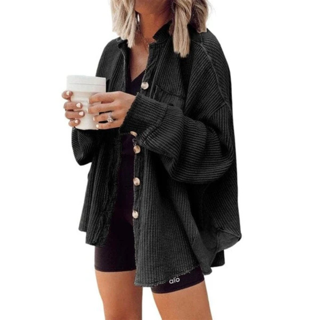 Cordhemd für den Herbst - Oversized Rippenflanell Hemdbluse für Damen