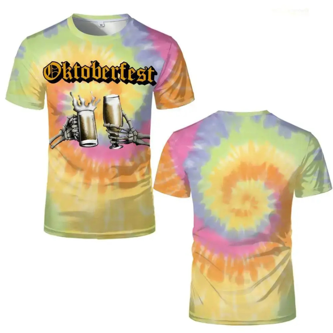Unisex Oktoberfest T-Shirt | Skelett-Hände T-Shirt mit Bierkrug-Motiv