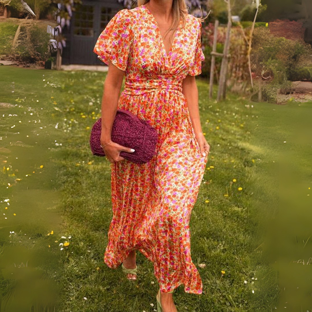 Sommerkleid für Damen - Elegantes Maxikleid mit Blumenmuster