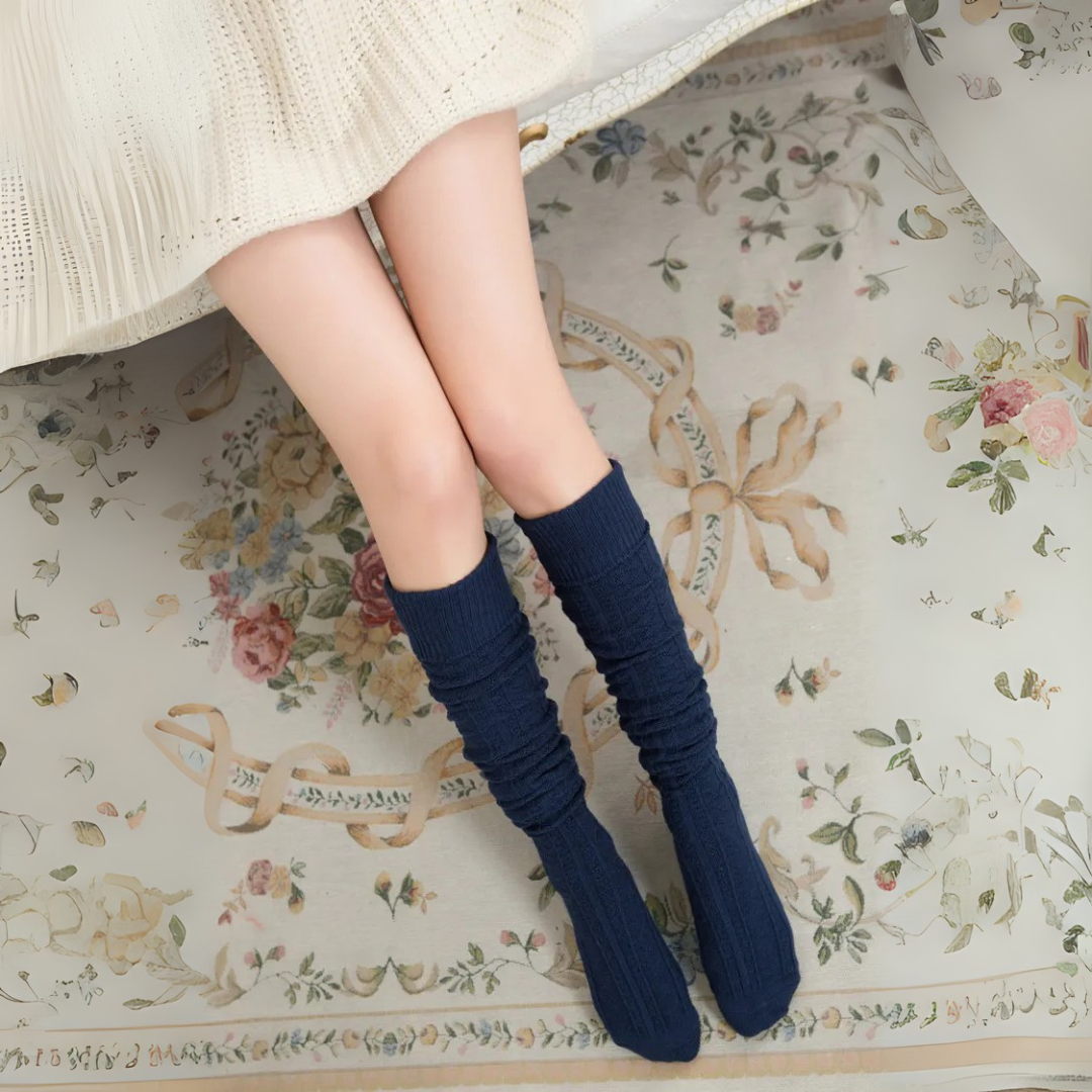 Christa Oktoberfest Kniestrümpfe | Traditionelle Trachten-Strümpfe mit Zopfmuster für Damen