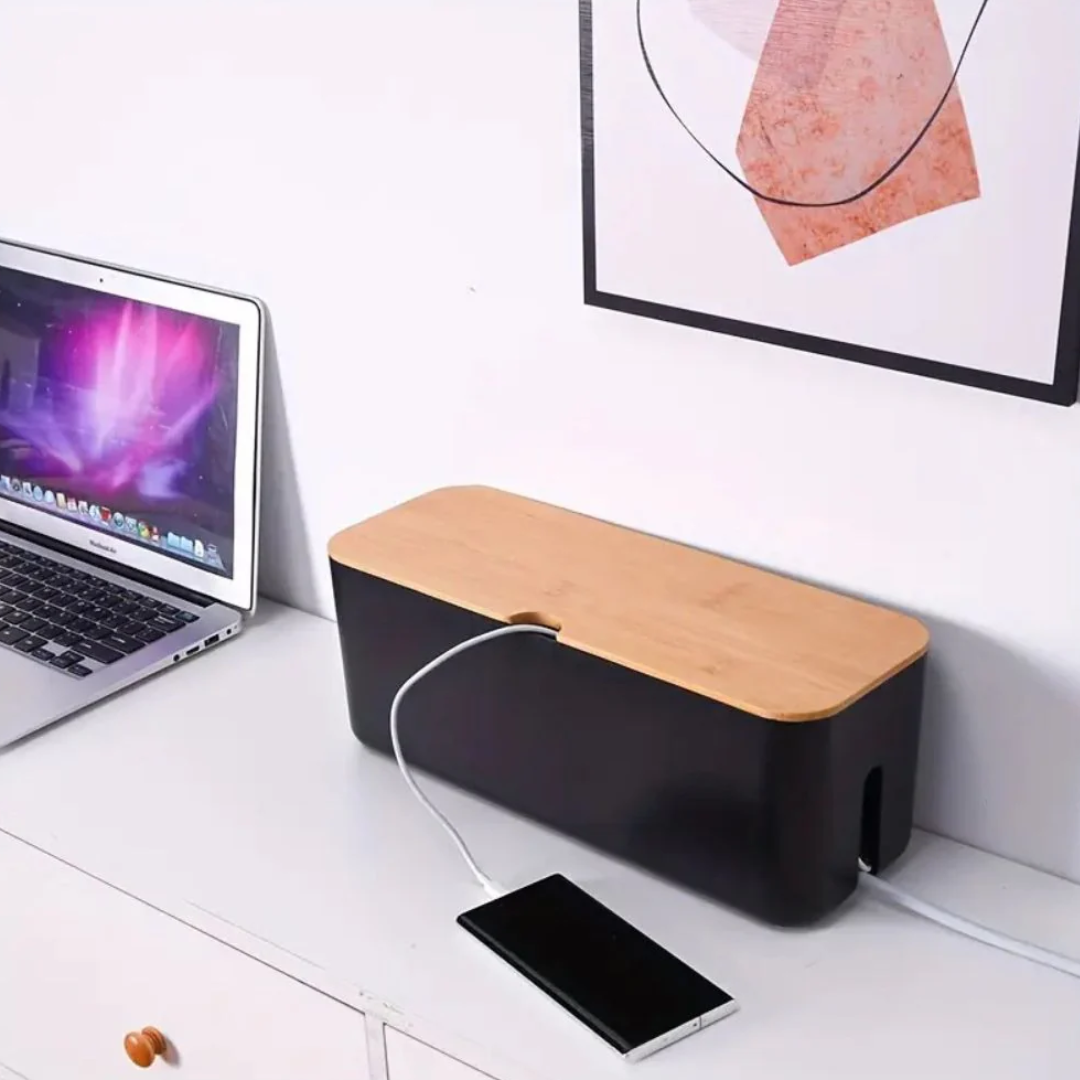Bambus Kabelorganizer Box | Elegante Kabel-Management-Lösung