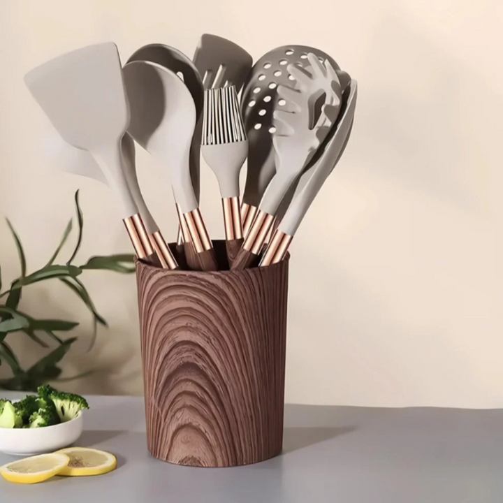 Luxe Silikon Küchenutensilien Set 10-teilig | Hitzebeständig und langlebig