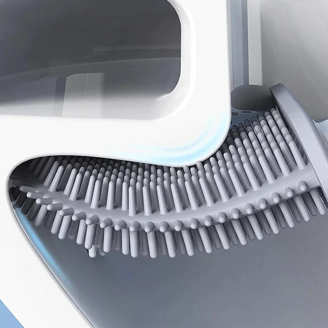 Clean Silikon-Toilettenbürste | Premium WC-Bürste mit Wandhalterung und antibakterieller Oberfläche