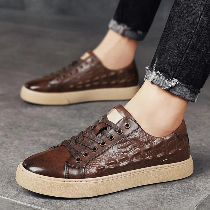 Tobias Schuhe | Elegante Herrenschnürschuhe im Krokodilleder-Look