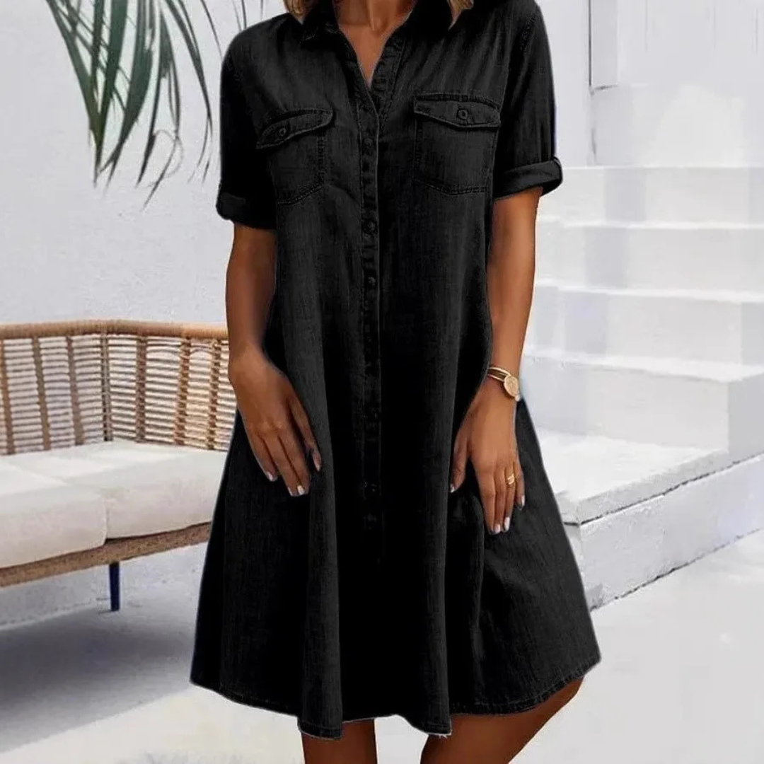 Jeanskleid für Damen - Luftiges Hemdblusenkleid für den Sommer