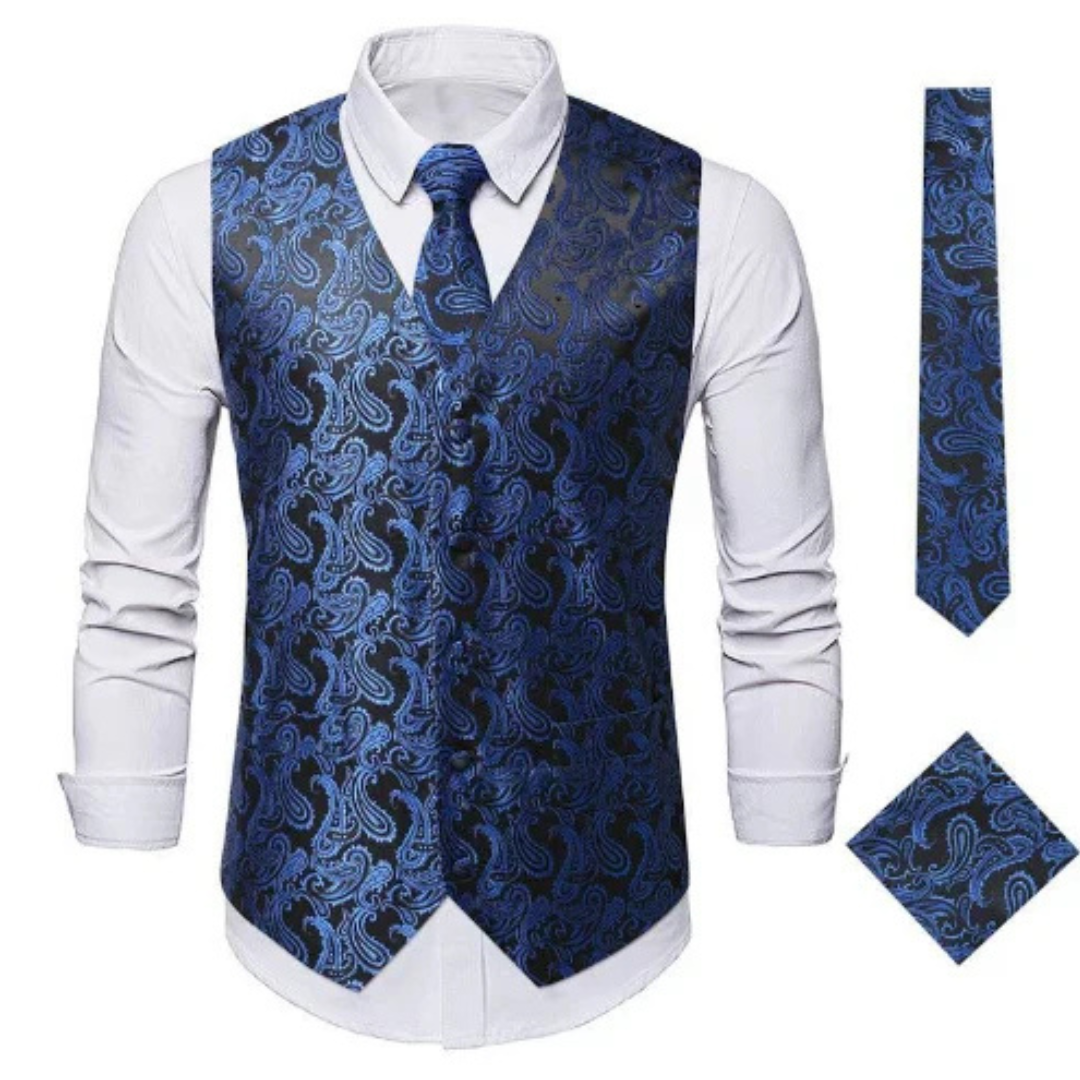 Heinrich Anzugweste Oktoberfest | Elegante Herren Weste mit Paisley-Muster