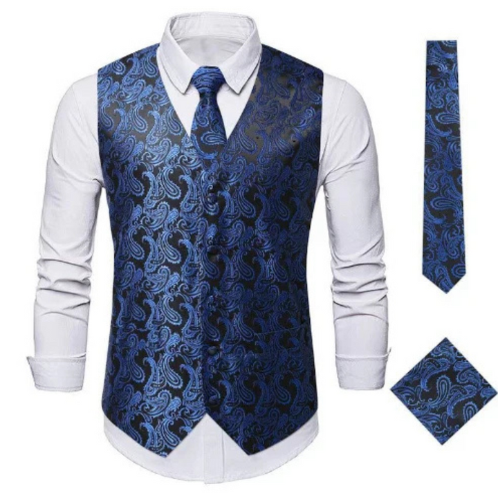 Heinrich Anzugweste Oktoberfest | Elegante Herren Weste mit Paisley-Muster