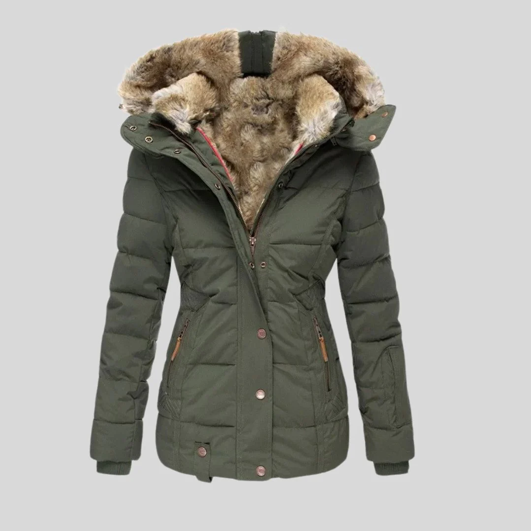 Damen Jacke | Warme wasserdichte Winterjacke mit Innenfutter und Kapuze