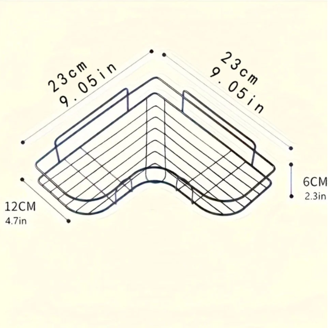 Eckregal Dusche | Rostfreies Badezimmer-Eckregal mit Klebehalterung ohne Bohren