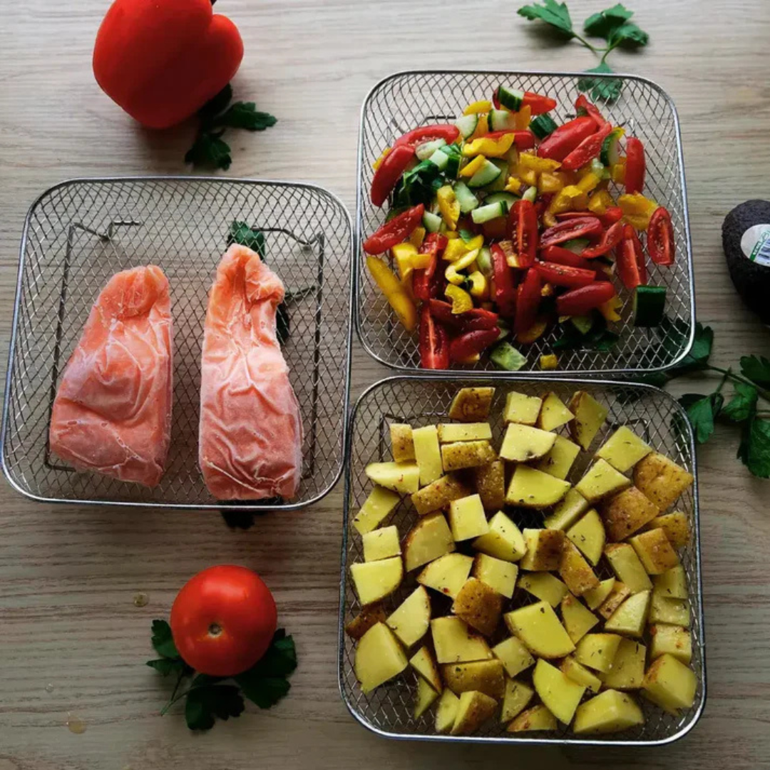 Stapelkörbe für Heißluftfritteuse | Mehr Kapazität & perfekte Kochergebnisse