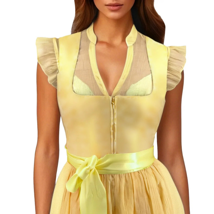 Marie Oktoberfest Bluse | Trachten-Bluse mit Rüschen und Schleife für Damen