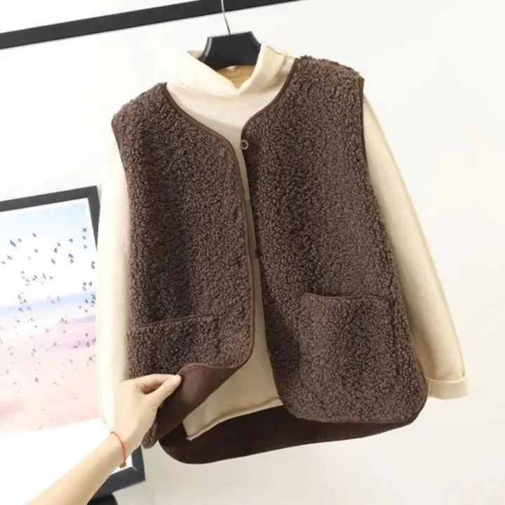Plüsch-Weste für den Herbst - Elegante Warme Weste für Damen
