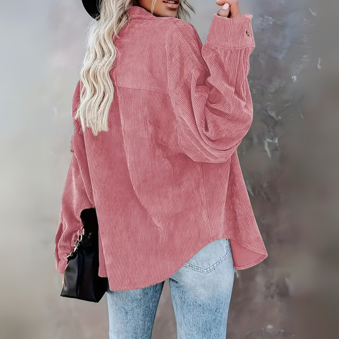 Cordhemd für den Herbst - Stilvolle Rippenflanell Hemdbluse für Damen