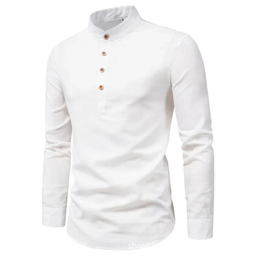 Christian Leinenhemd Oktoberfest | Elegantes Herren Hemd mit Stehkragen